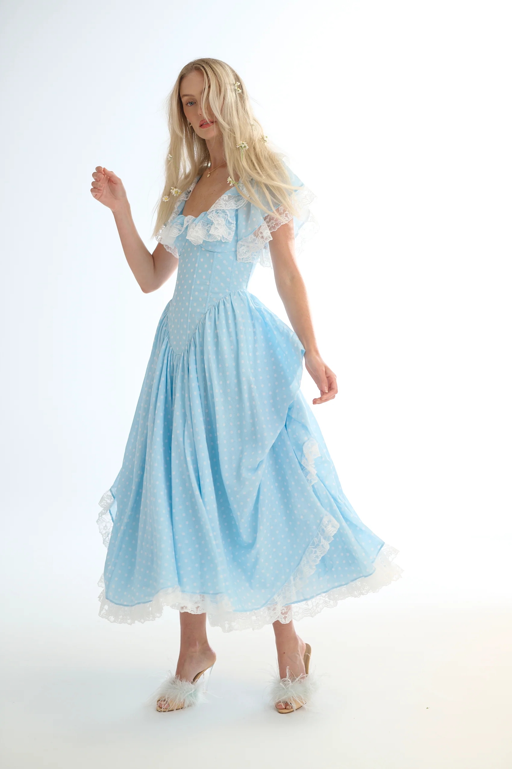 The Baby Blue Polka Dot Cupid Dress